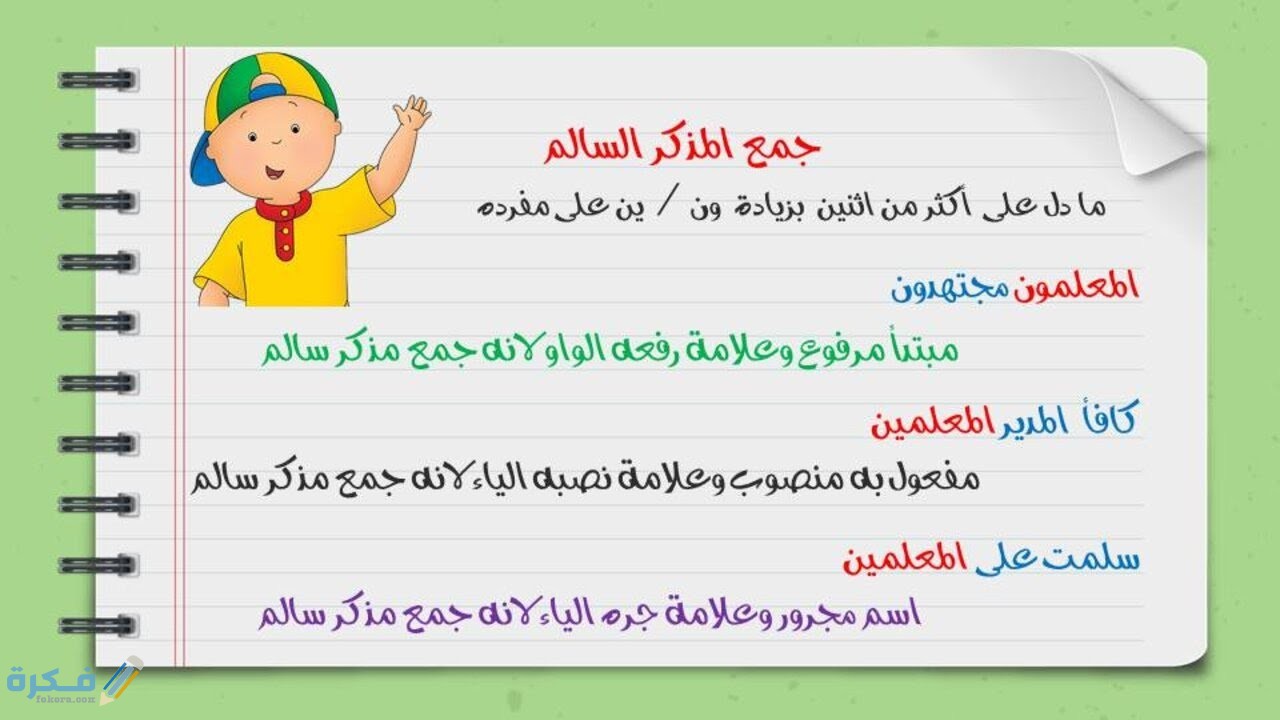 شرح درس جمع المذكر السالم 1 شرح درس جمع المذكر السالم