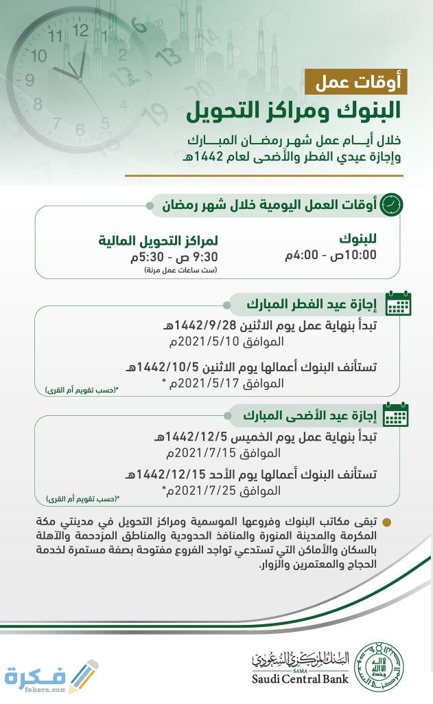موعد اجازة البنوك في عيد الأضحى السعودية 1442 1 160186A5 ED01 4F17 9F13 47EDD1FA3367