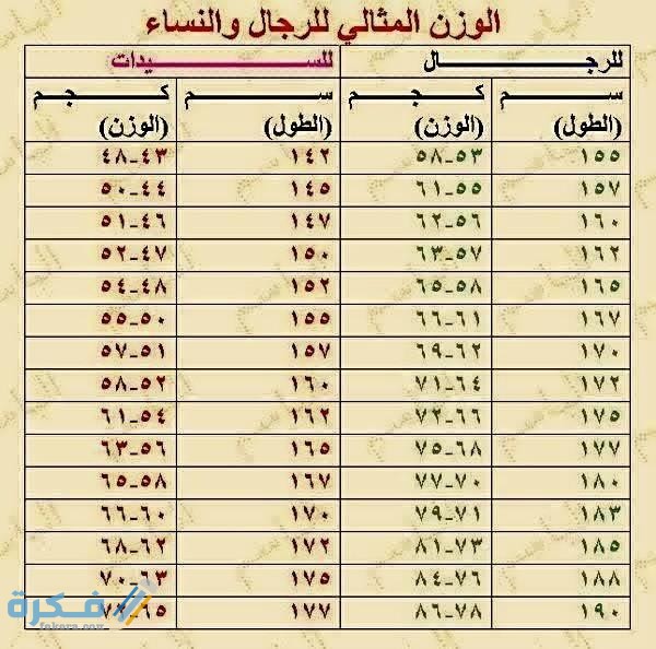 ما هو الوزن المثالي الطول ١٨٠ 1 5579 3