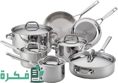 احسن 5 أنواع الحلل الاستانلس واسعارها في مصر 1 Anolon 30822 Triply Clad Stainless Steel Cookware Pots and Pans Set