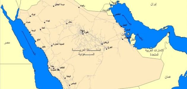 خريطة توزيع الكثافة السكانية في السعودية 1 خريطة الكثافة السكانية في السعودية
