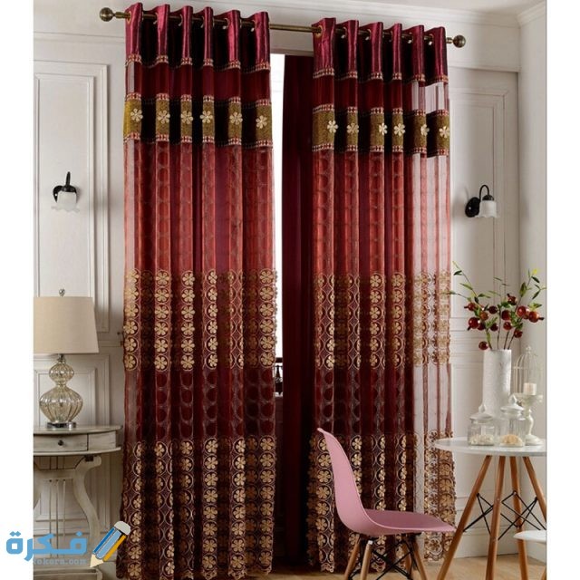 Faux Silk Wine Color Insulated Blackout Curtain Living Room CMT7606 1