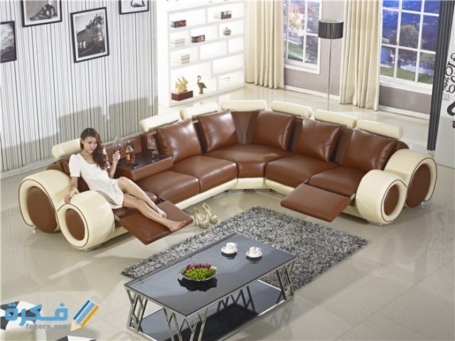 Recliner Sofa New Design Large SIze L Shaped Sofa Set Italian Leather Corner Sofa with Recliner