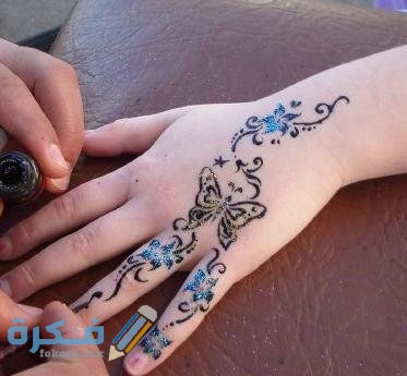 صور رسم حنه فراشة