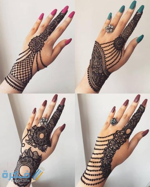صور نقش حناء ورد جوري