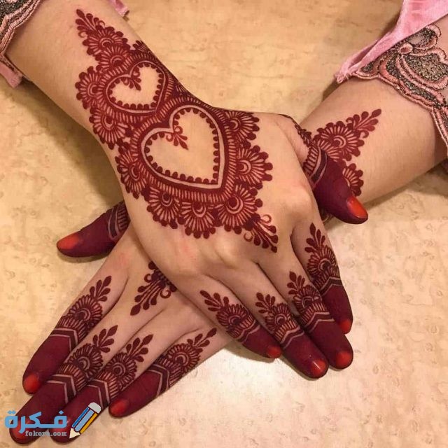 صور نقش حناء أحمر