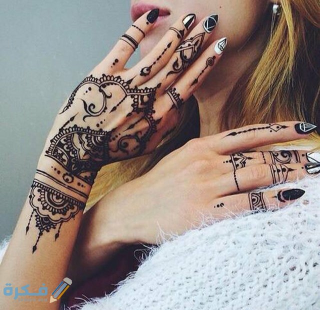 نقش حناء كويتي ناعم