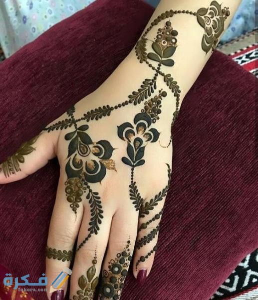 نقش حناء كويتي ناعم