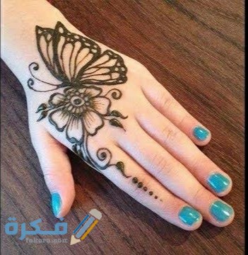 صور رسم حنه فراشة