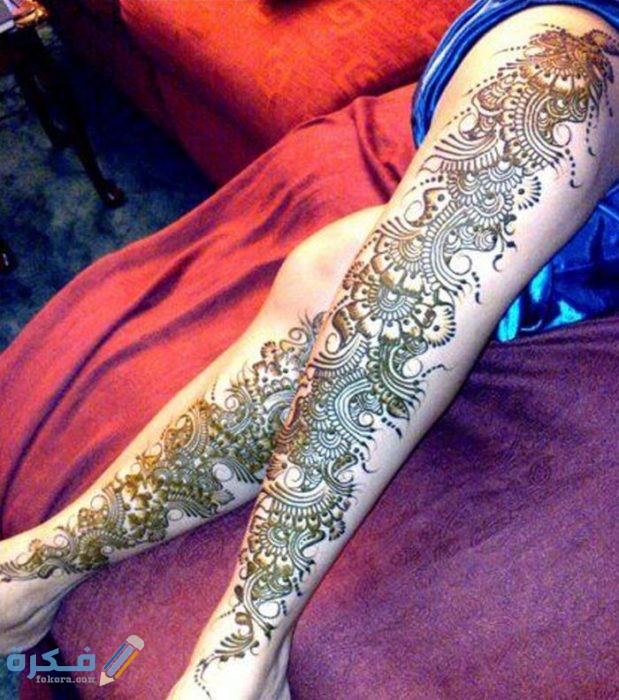 صور رسومات حنة على الفخذ