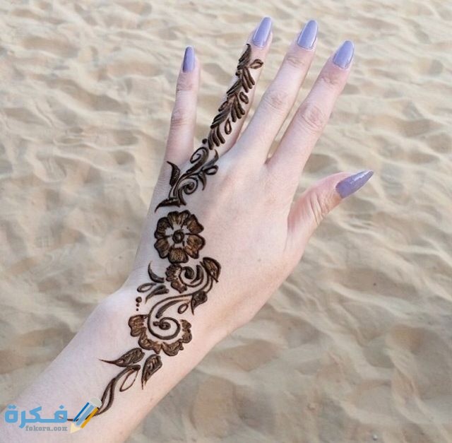 صور نقش حناء ورد جوري