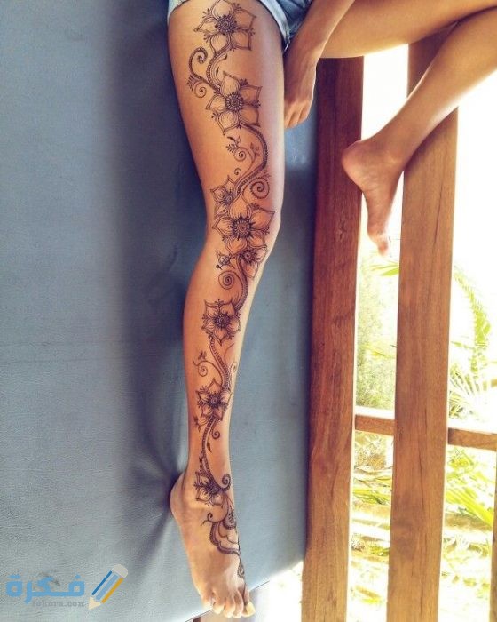 صور رسومات حنة على الفخذ