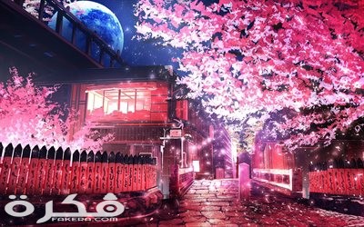 thumb japanese city street spring night sakura