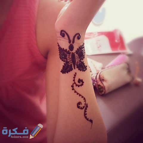 صور رسم حنه فراشة