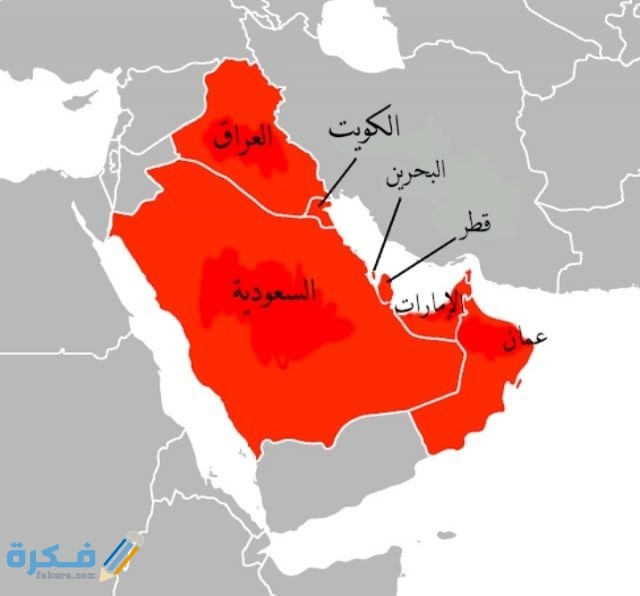 رسم خالد خريطة تمثل دول مجلس التعاون العربي اعتمادا على الشكل أدناه فإن