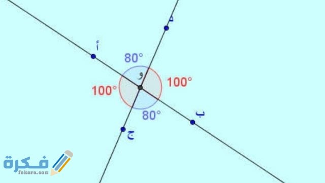 الرقم الذي يحتوي على زوايا متقابلة بالرأس و زوايا متجاورة