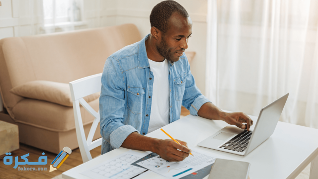 african american man working from home