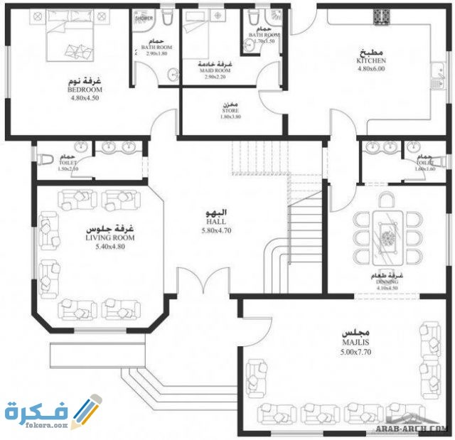 مخطط فلل دورين مساحة 300 متر مخطط فلل دورين مساحة 300 متر