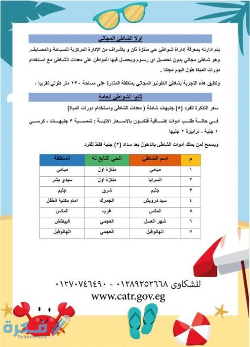 خطوات حجز شواطئ الإسكندرية والشروط المطلوبة