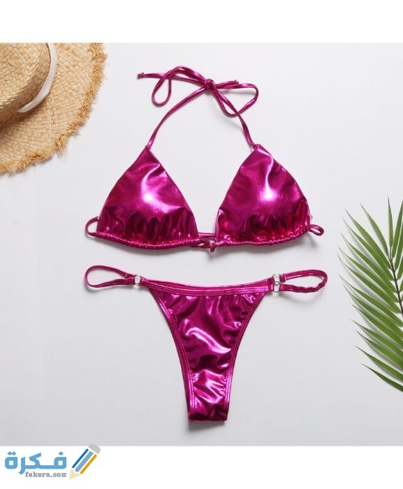 summer fashion women s solid color hot stamping triangle bikini sexy stylish swimsuit