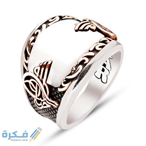 خاتم فضة رجالى من م اللؤلؤو ottasilver c79