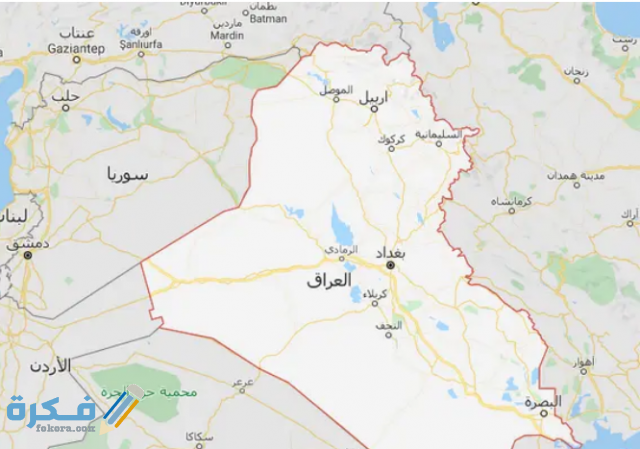 خريطة العراق بأسماء المدن كاملة
