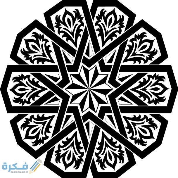 زخارف اسلامية ابيض واسود 1