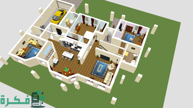 تصميم منزل دور واحد اقتصادي