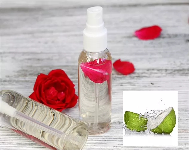 طريقة عمل رذاذ ماء جوز الهند والورد لتبييض البشرة طريقة عمل رذاذ ماء جوز الهند والورد لتبييض البشرة