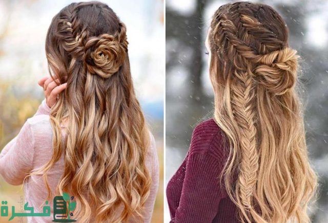 تسريحة شعر طويل بسيطة ناعمة للمناسبات