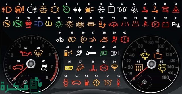 معاني العلامات التحذيرية في السيارة