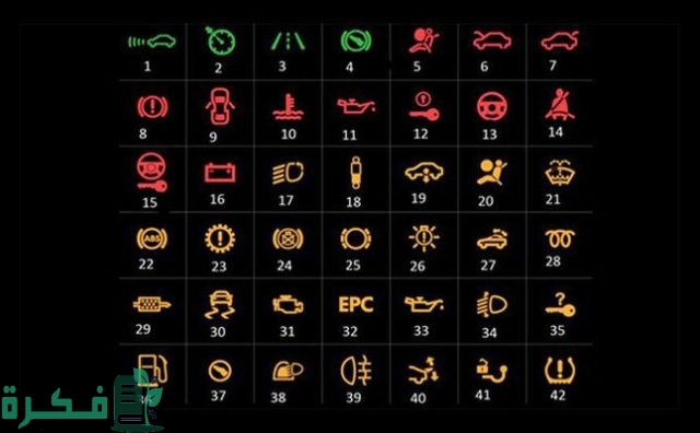 معاني العلامات التحذيرية في السيارة