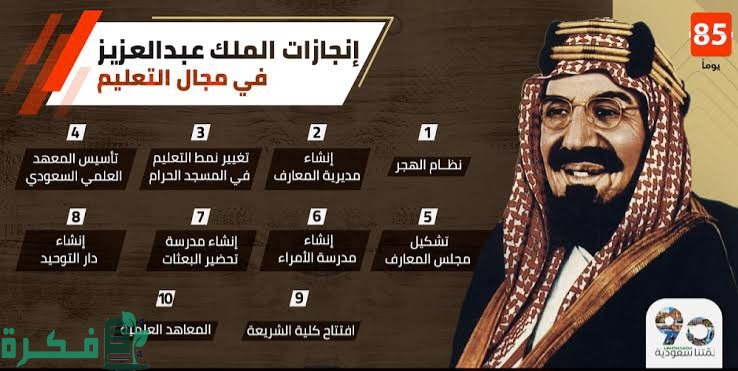 انجازات الملك عبد العزيز التعليمية انجازات الملك عبد العزيز التعليمية